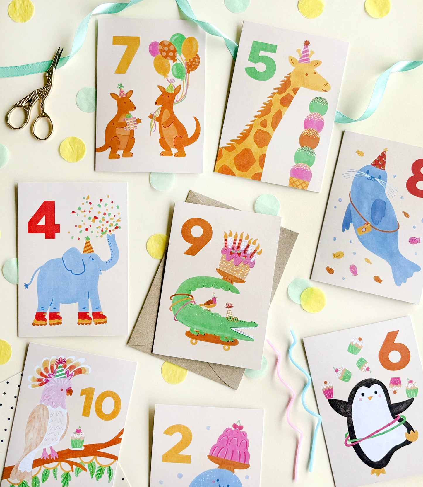 Age 5 Giraffe Birthday Card