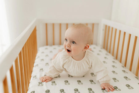Fitted Cot Sheet - Tiki Green