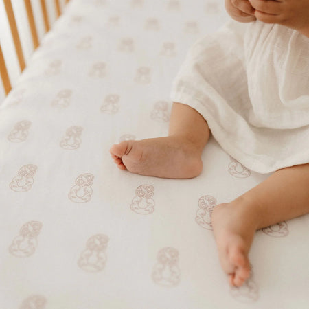 Fitted Cot Sheet - Tiki Mauve