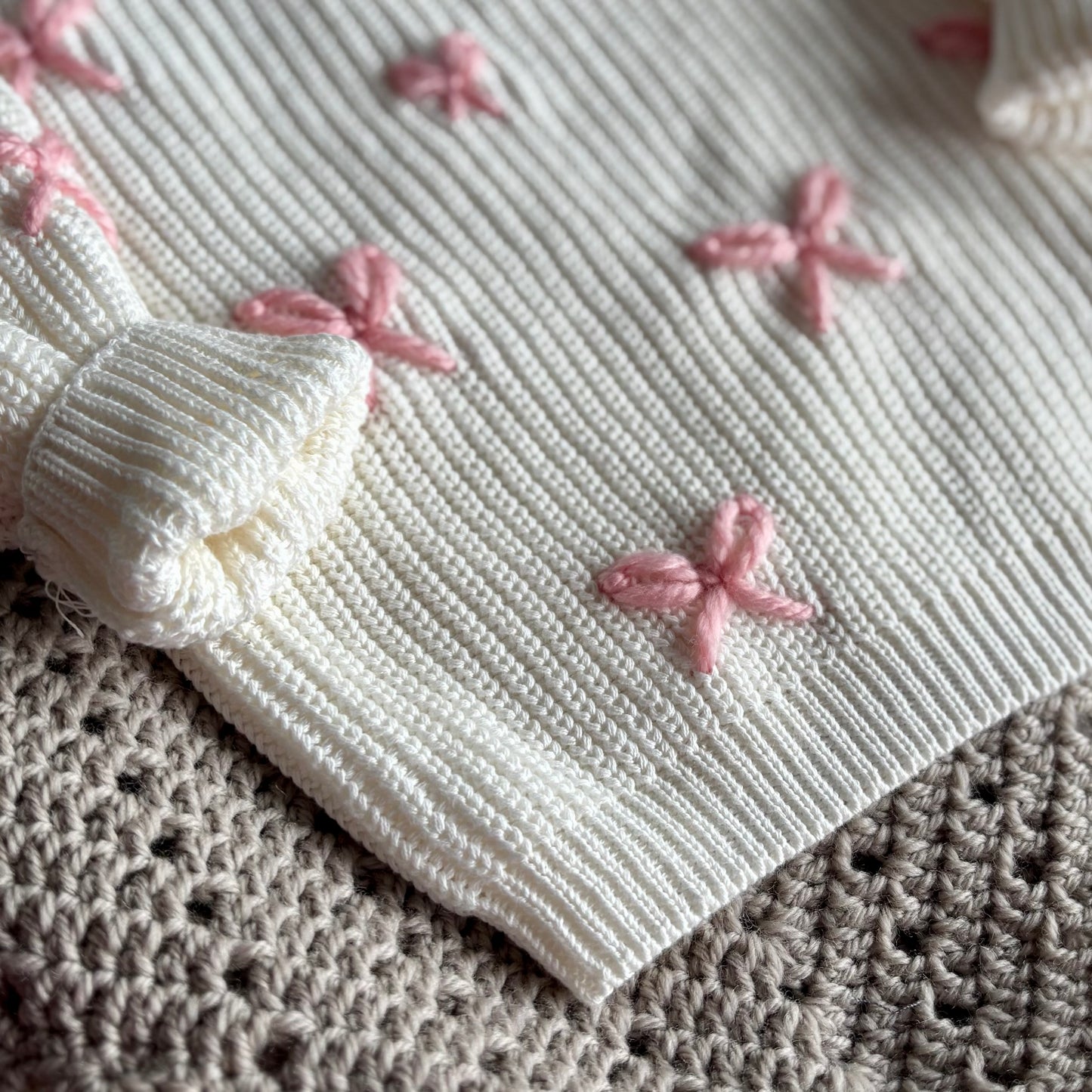 Beautiful Bows Embroidered Knit