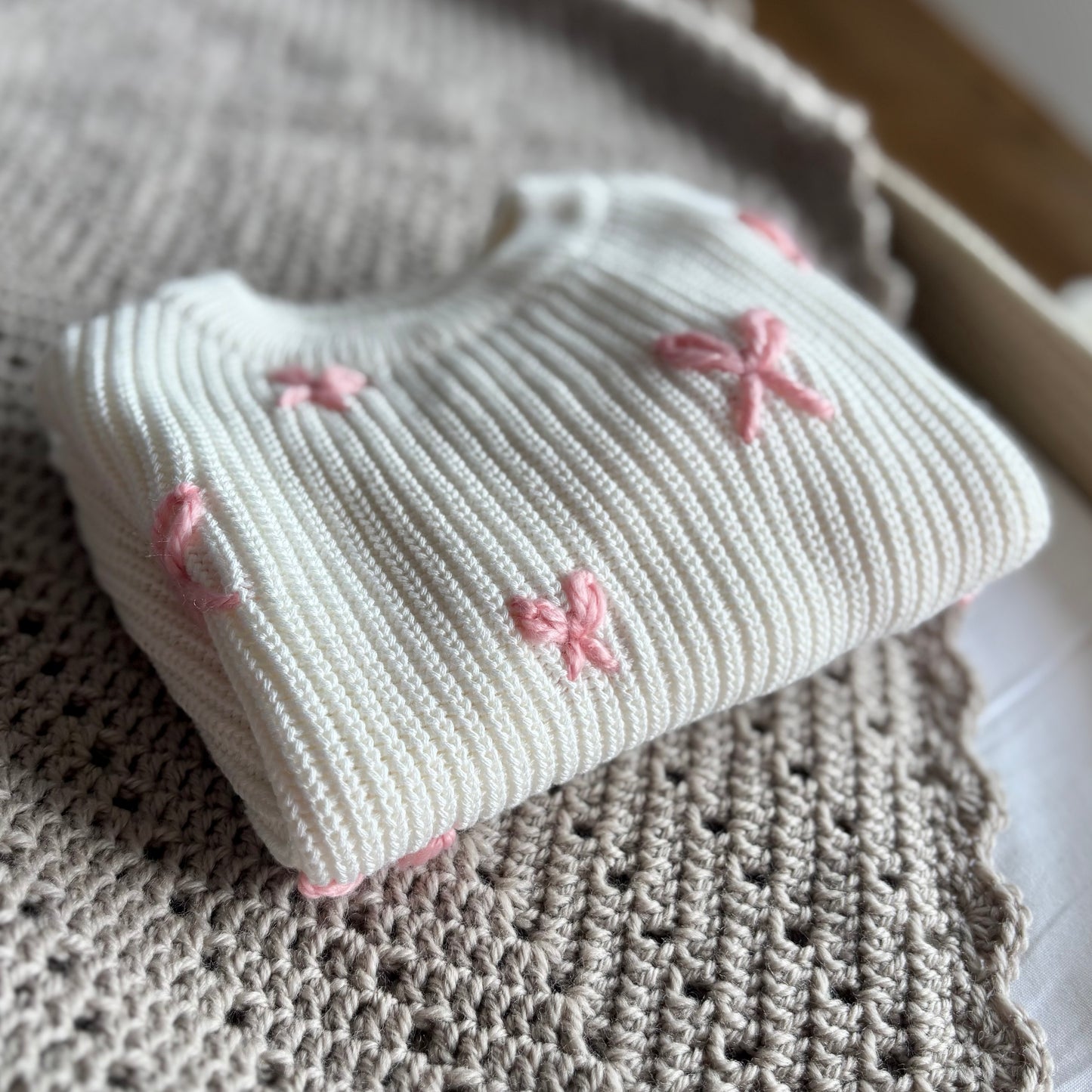 Beautiful Bows Embroidered Knit