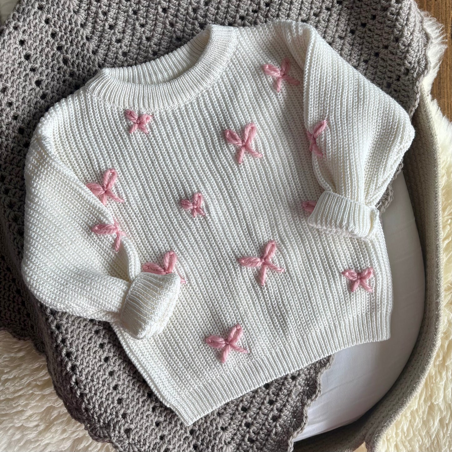 Beautiful Bows Embroidered Knit