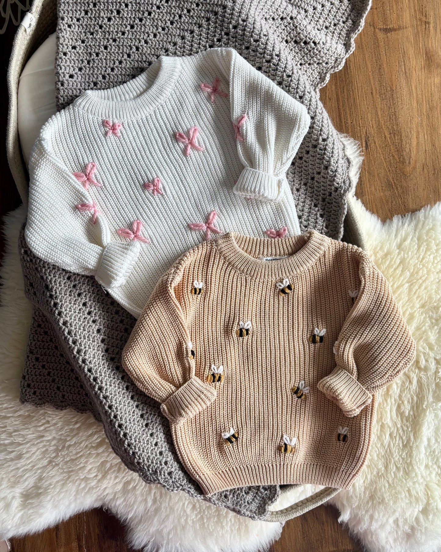 Beautiful Bows Embroidered Knit