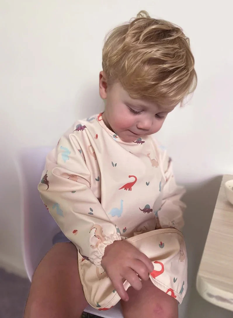 Waterproof Longsleeve Bib - Dinosaur