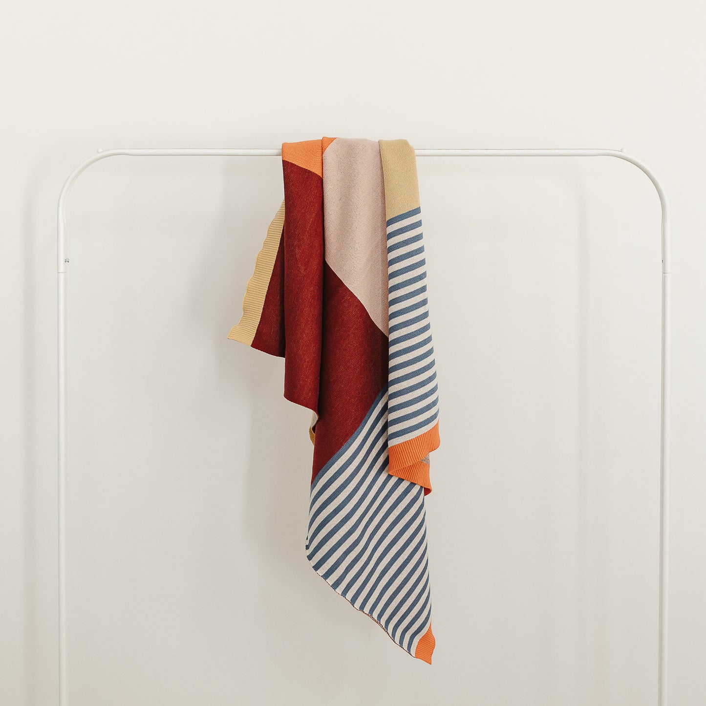 Cotton Knit Blanket - Colour Block