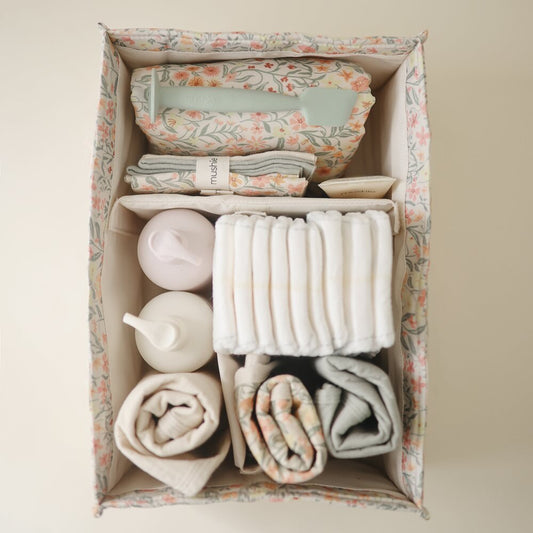 Mushie Nappy Caddy | Pastel Blooms