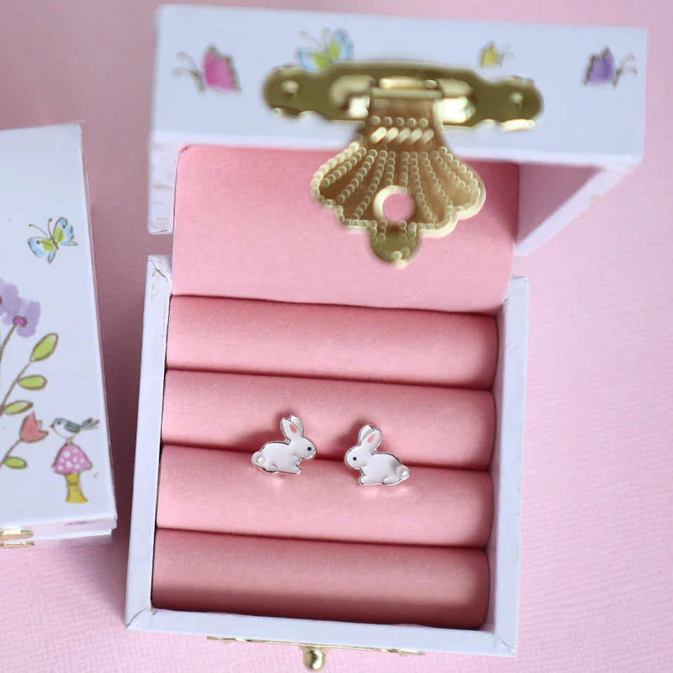 Bunny Earrings and Trinket Box