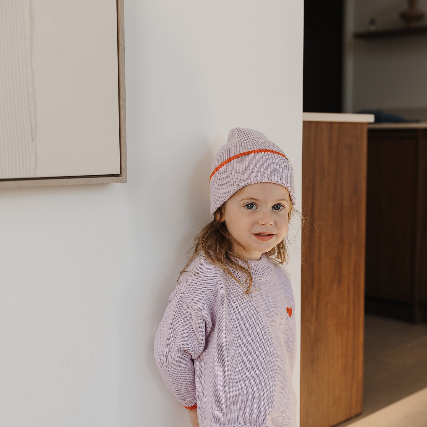 Organic Cotton Rib Beanie - Lilac Dip