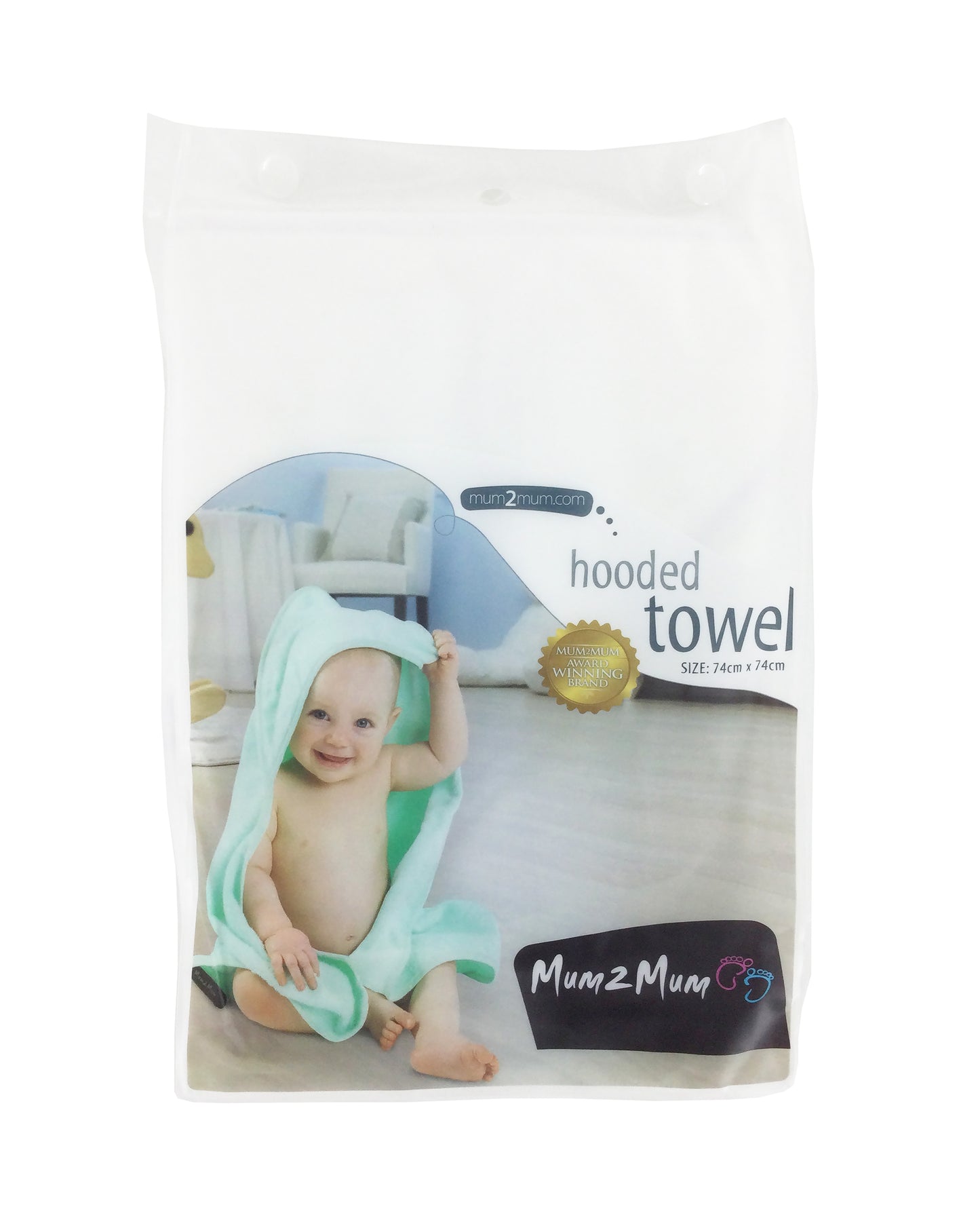 White Hooded Baby Towel by Mum 2 Mum