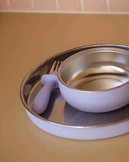 NOMO - Stainless Steel Kids Dining Set | Lavender