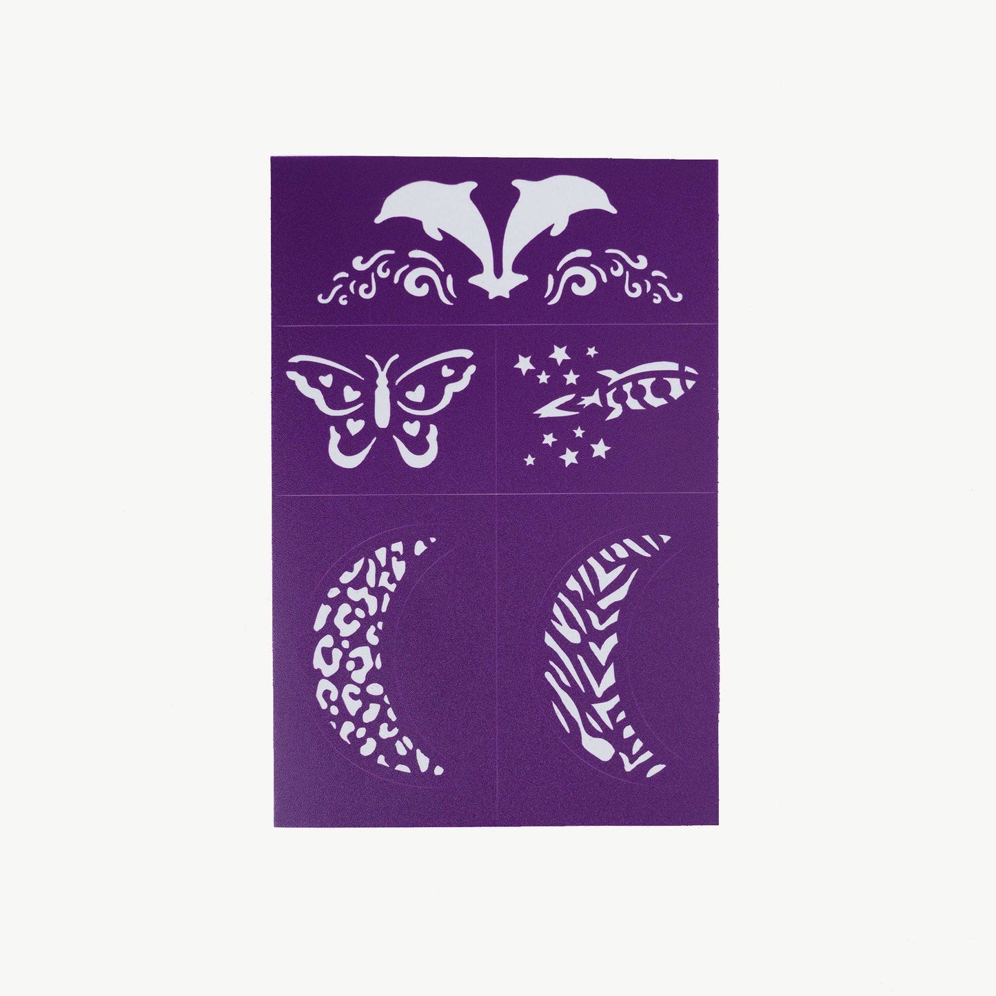 Oh Flossy Reusable Adhesive Face Paint Stencils - Purple