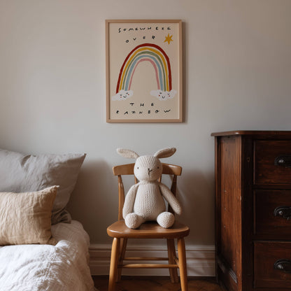 Somewhere Over The Rainbow Nursery Print | A5