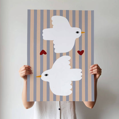 Love Doves Nursery Print | A4