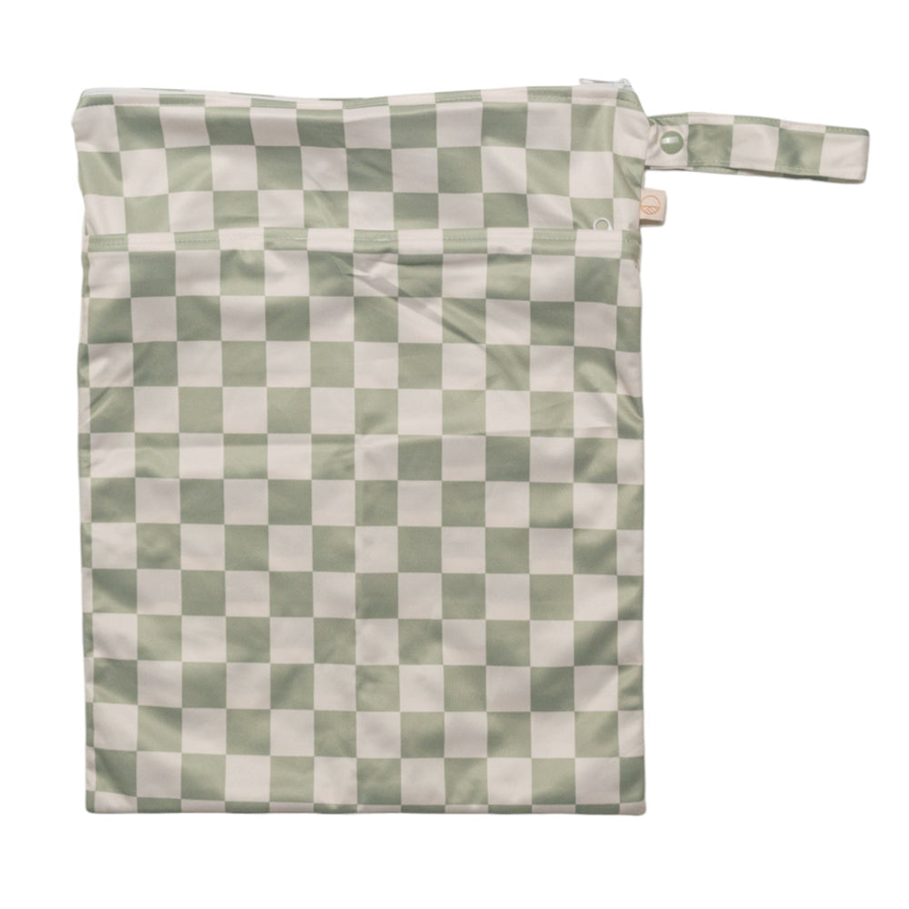 Double Pocket Wetbag - Moss Check