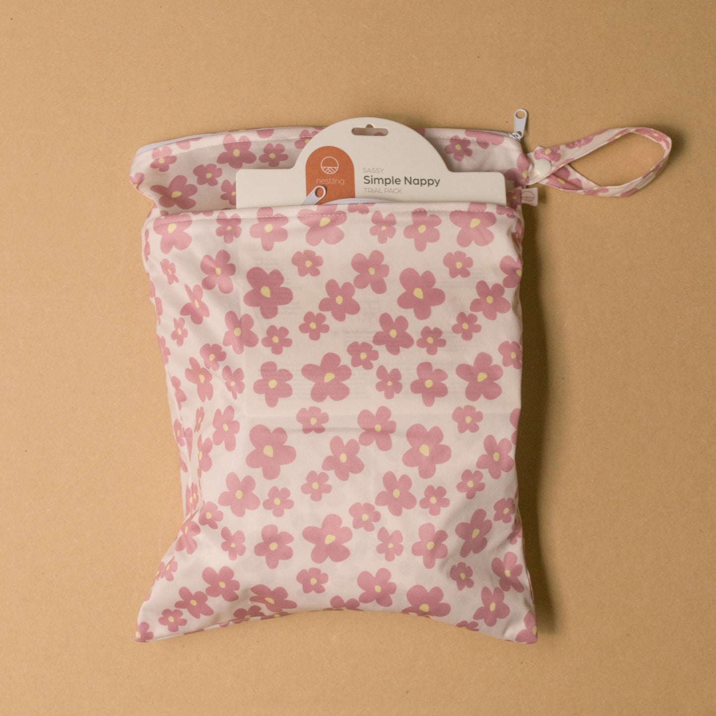 Double Pocket Wetbag - Pink Ditsy