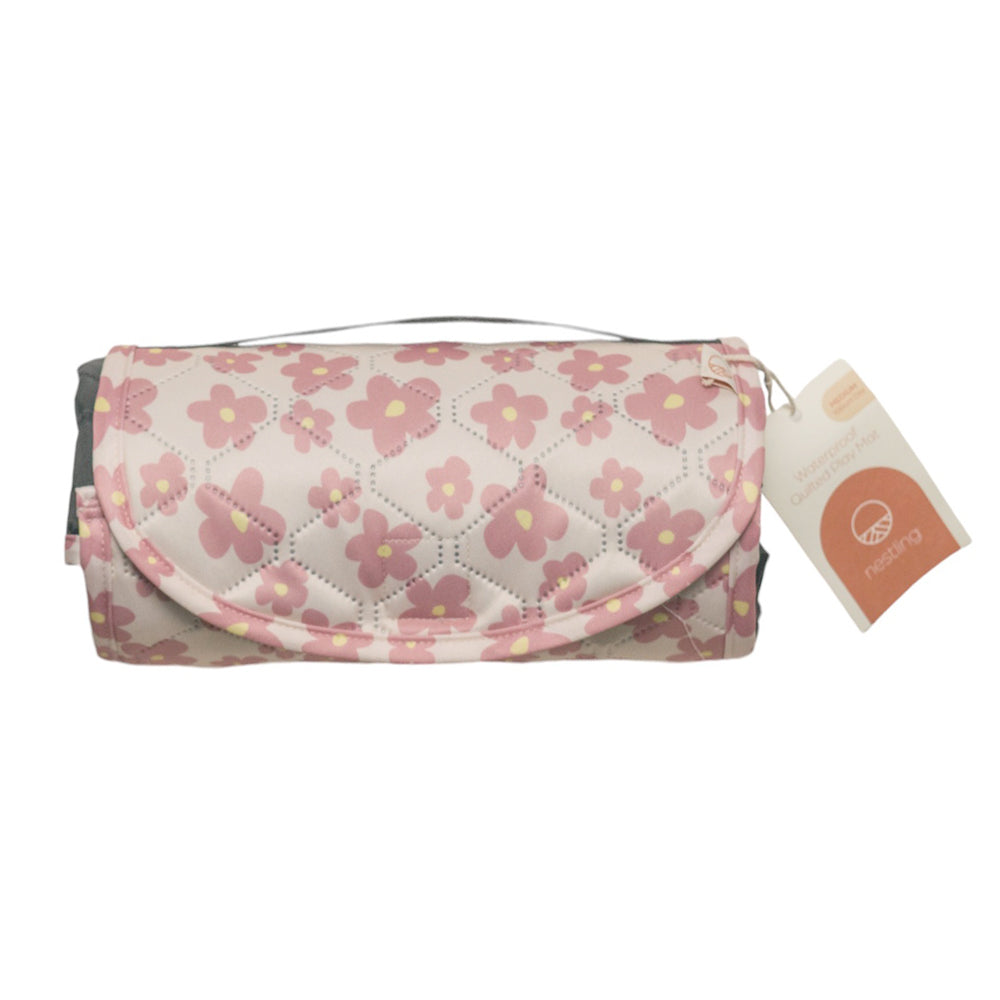 Quilted Play Mat - Pink Ditsy