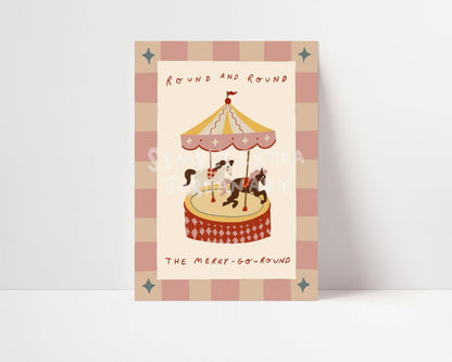 Round The Merry Go Round Print | A4