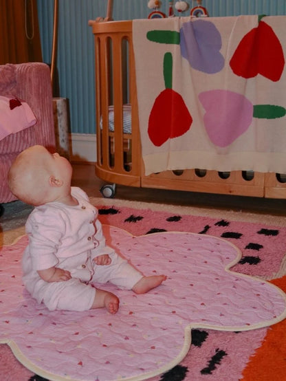 Forget Me Not Knitted Baby Blanket | Mosey Me
