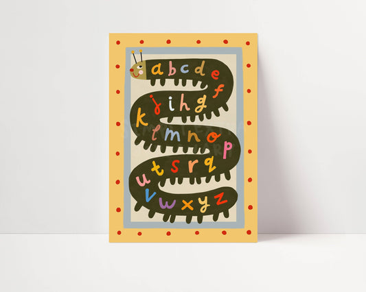 Alphabet Caterpillar ABC Print | A4