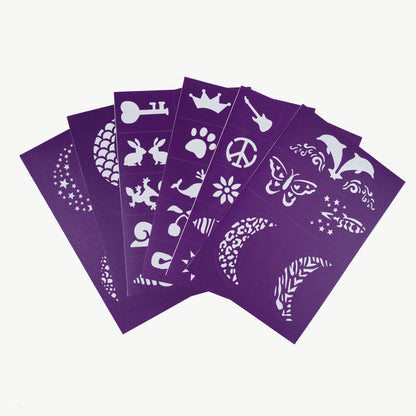 Oh Flossy Reusable Adhesive Face Paint Stencils - Purple