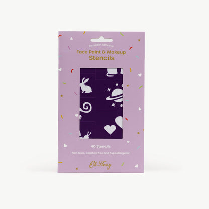 Oh Flossy Reusable Adhesive Face Paint Stencils - Purple