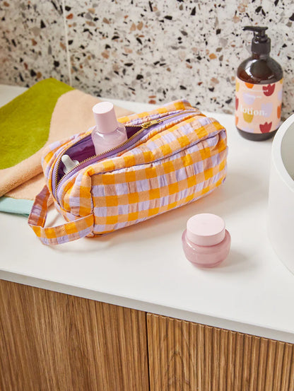 Kumquat Bloom Seersucker Dopp Kit | Mosey Me