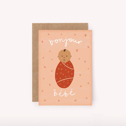 Bonjour Bebe Pink Mini Card