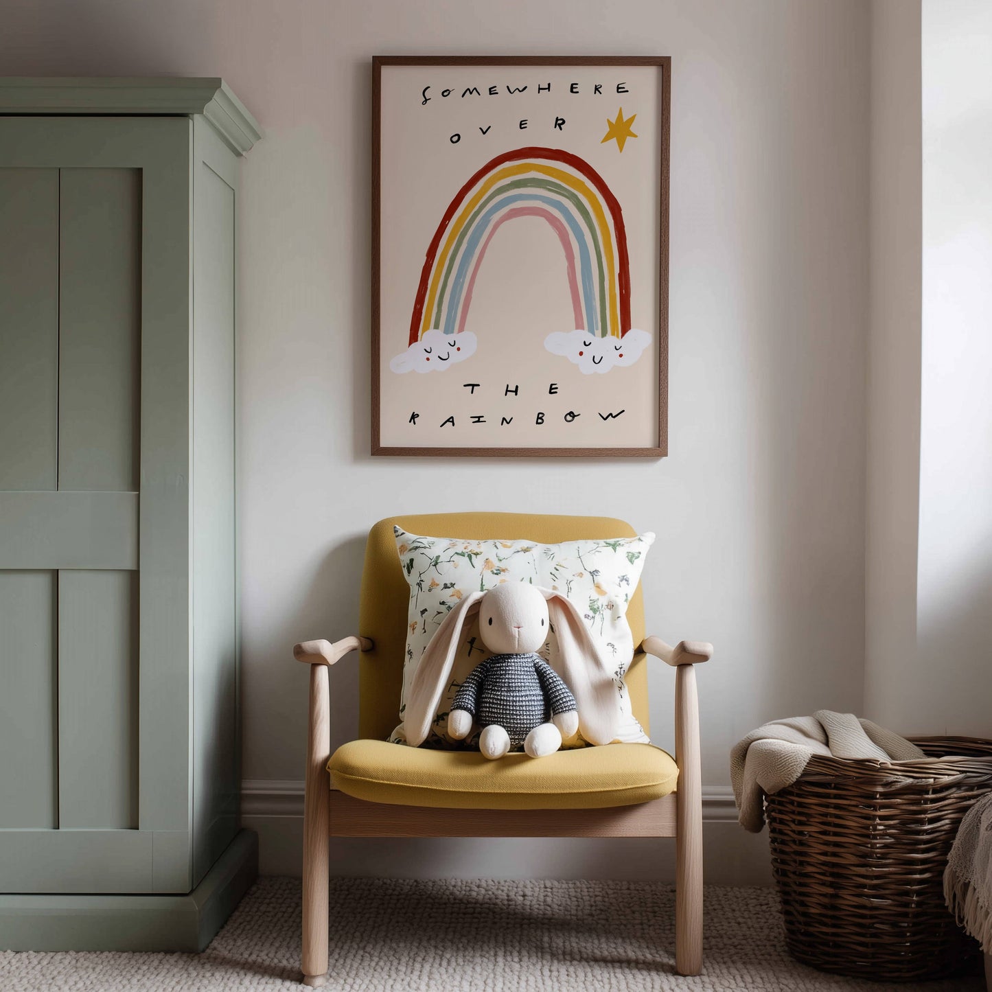 Somewhere Over The Rainbow Nursery Print | A5