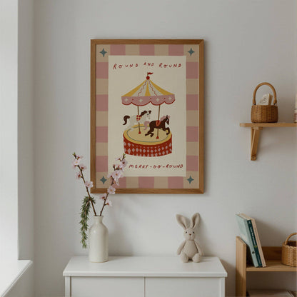 Round The Merry Go Round Print | A4