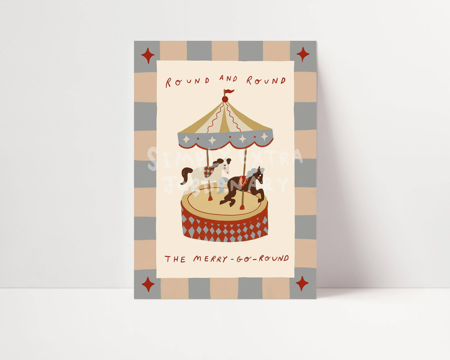 Round The Merry Go Round Print | A4