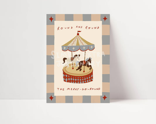 Round The Merry Go Round Print | A4