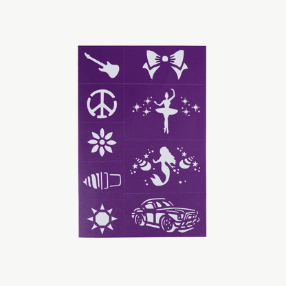 Oh Flossy Reusable Adhesive Face Paint Stencils - Purple