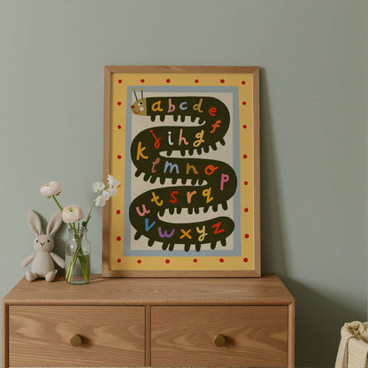 Alphabet Caterpillar ABC Print | A4