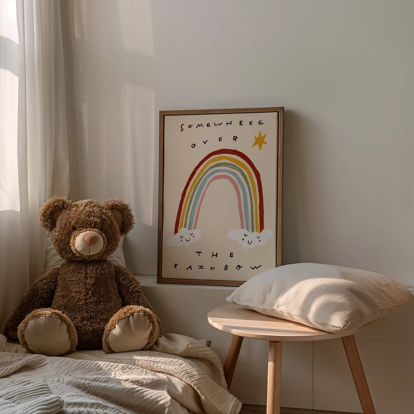 Somewhere Over The Rainbow Nursery Print | A5