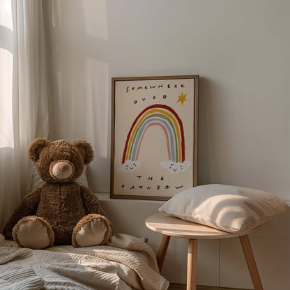 Somewhere Over The Rainbow Nursery Print | A5