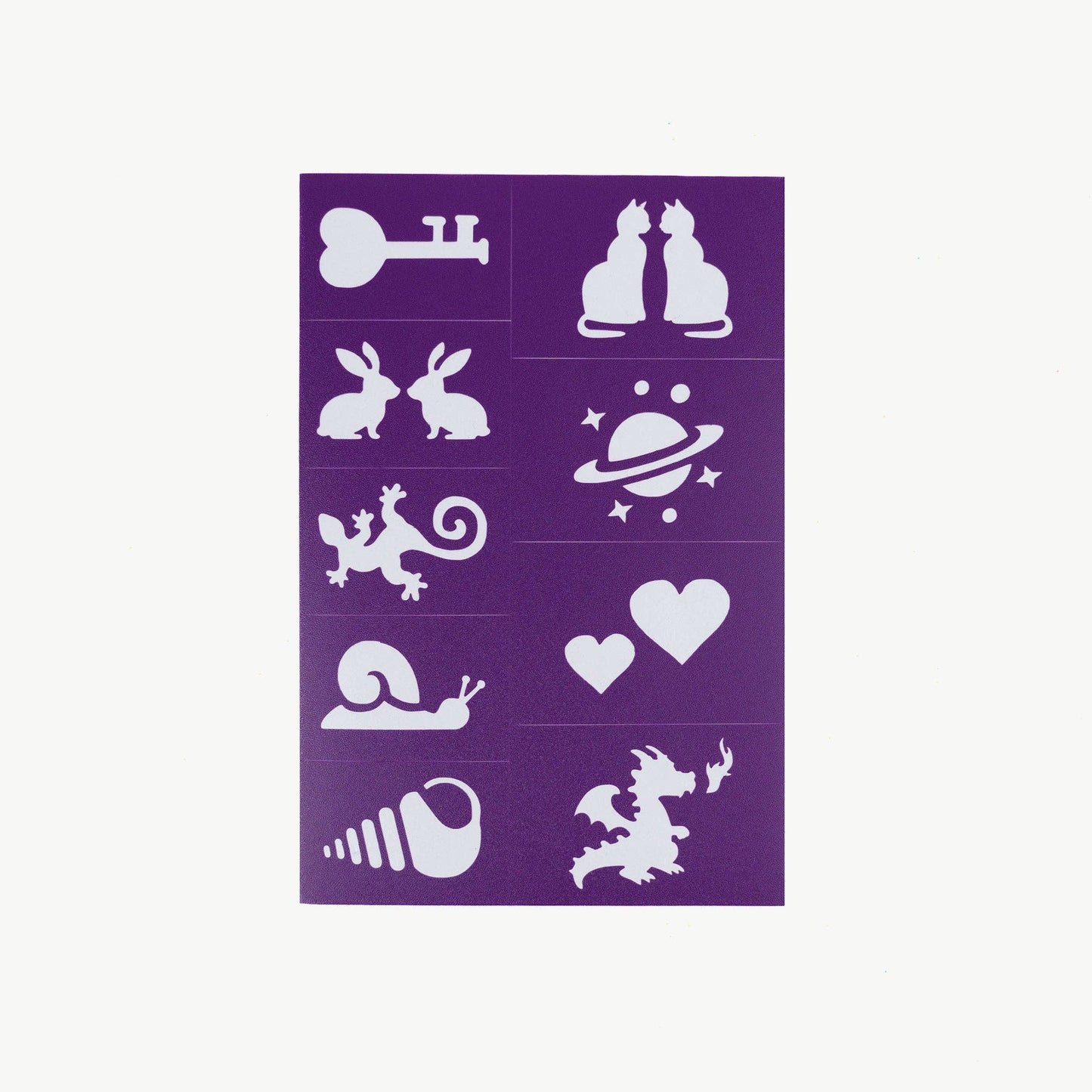 Oh Flossy Reusable Adhesive Face Paint Stencils - Purple