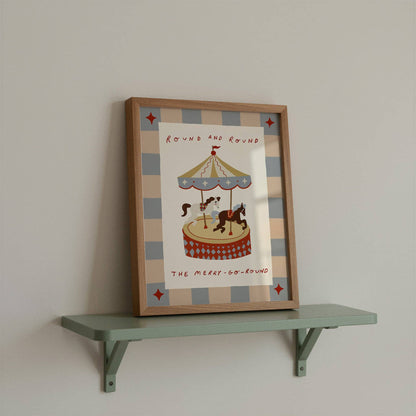 Round The Merry Go Round Print | A4