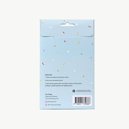 Oh Flossy Reusable Adhesive Face Paint Stencils - Teal