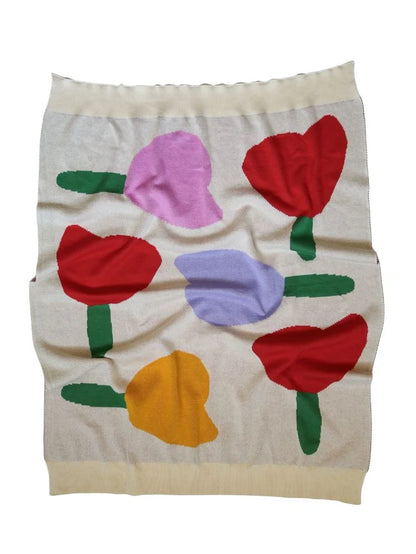 Forget Me Not Knitted Baby Blanket | Mosey Me