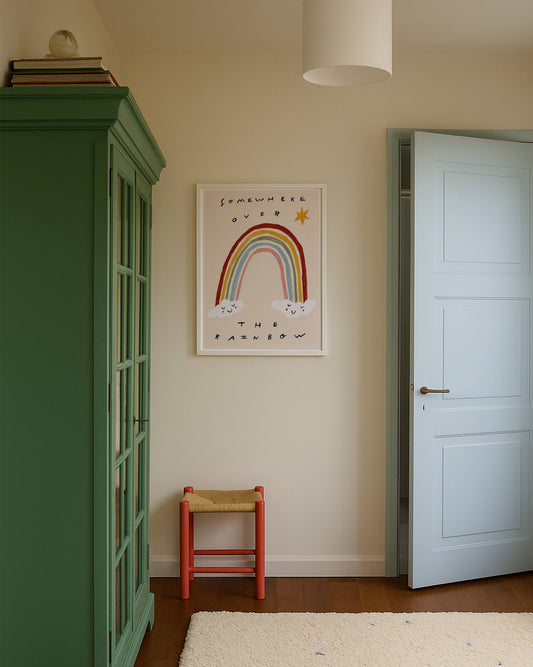 Somewhere Over The Rainbow Nursery Print | A5