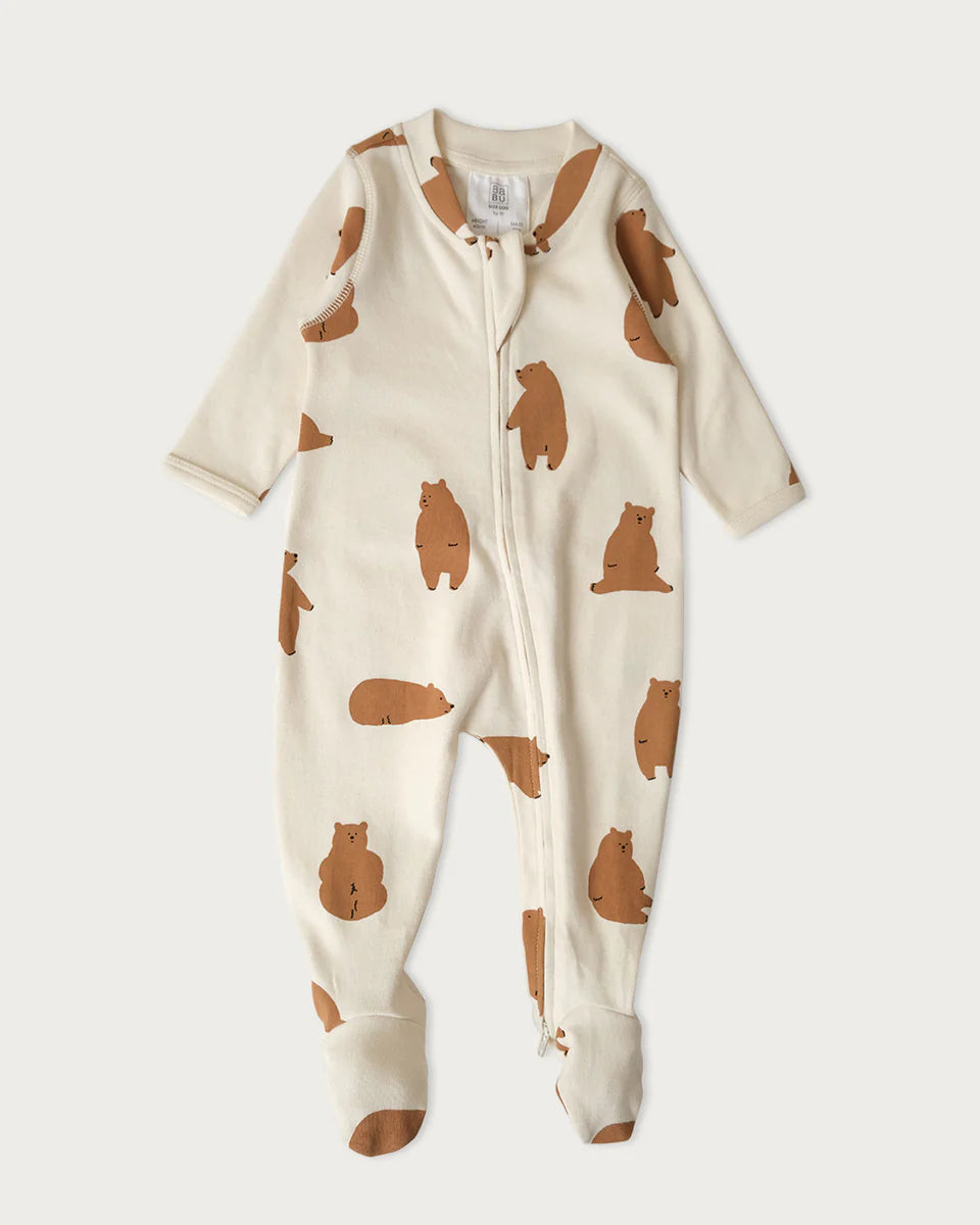 Organic Cotton Zipsuit - Chubby Bear