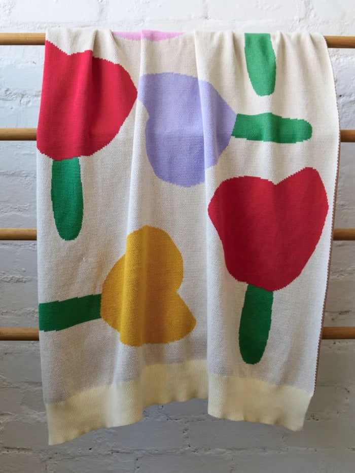 Forget Me Not Knitted Baby Blanket | Mosey Me