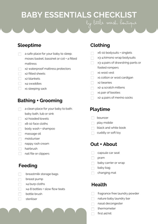 Baby Essentials Checklist