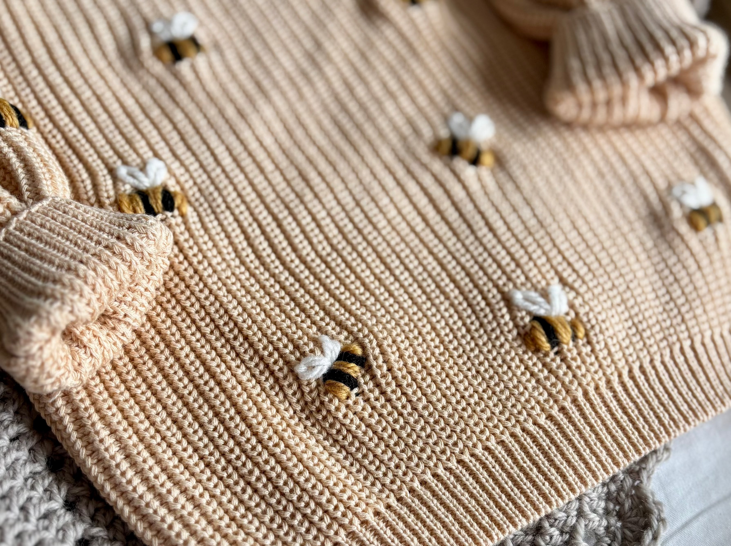 Busy Bees Embroidered Knit