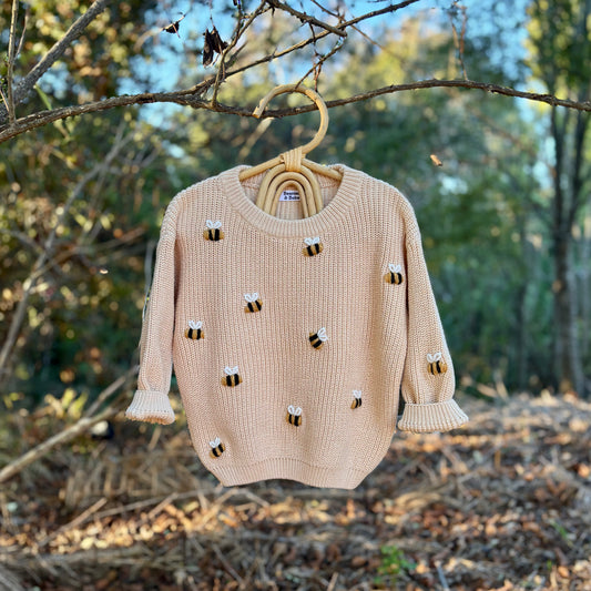 Busy Bees Embroidered Knit