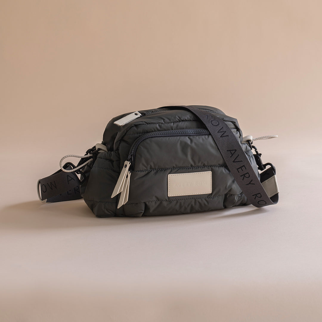Avery Row | Pram Organiser Bag | Soft Black, Oyster