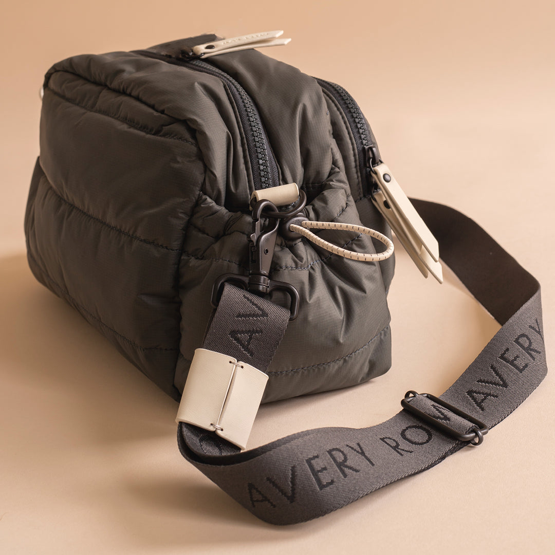 Avery Row | Pram Organiser Bag | Soft Black, Oyster
