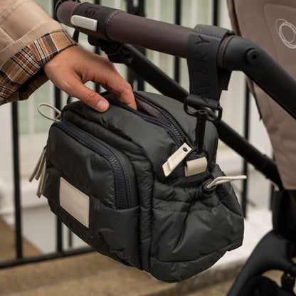 Avery Row | Pram Organiser Bag | Soft Black, Oyster
