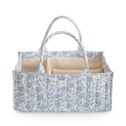Mushie Nappy Caddy | Blue Flowers