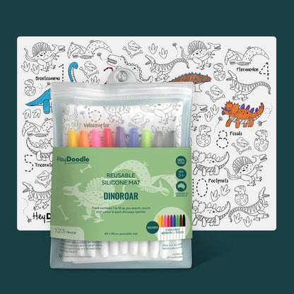 Hey Doodle Reusable Activity Mat - Dinoroar